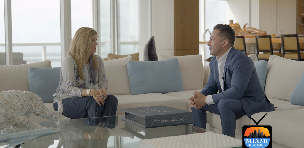 Dora Puig with Lucas Lechuga on Miami Real Estate TV