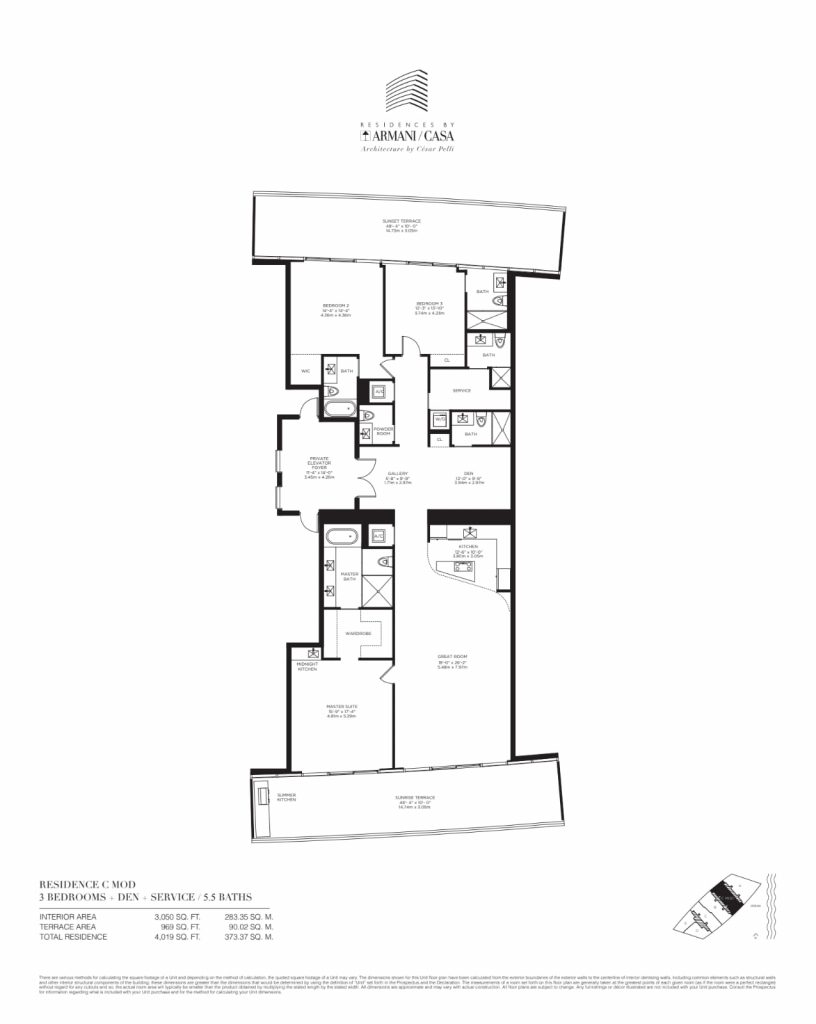 Residences by Armani Casa Unit 5201 floor plan