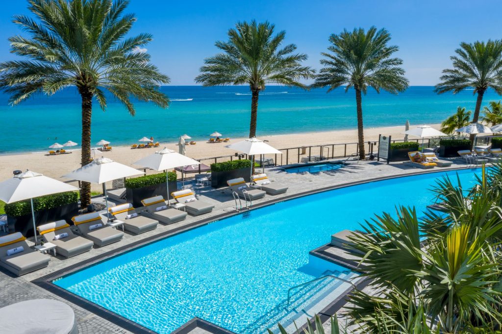 pool deck at Porsche Design Tower Miami